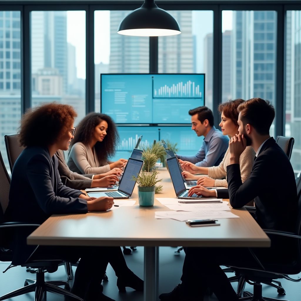 Equipo editorial trabajando en nuevos análisis financieros